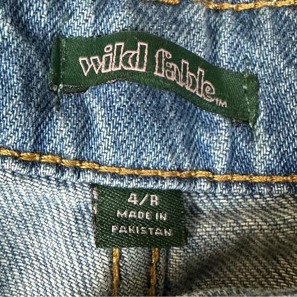 Wild Fable Mid Rise Baggy Cargo Light Blue Denim Jeans Size 4 - Picture 3 of 4